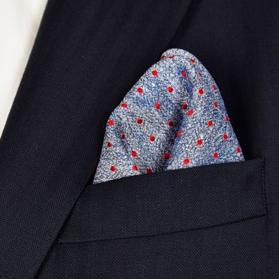 Red polka dot pocket square